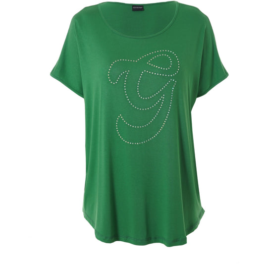 Gozzip Woman GGitte T-shirt with stones T-Shirt Green