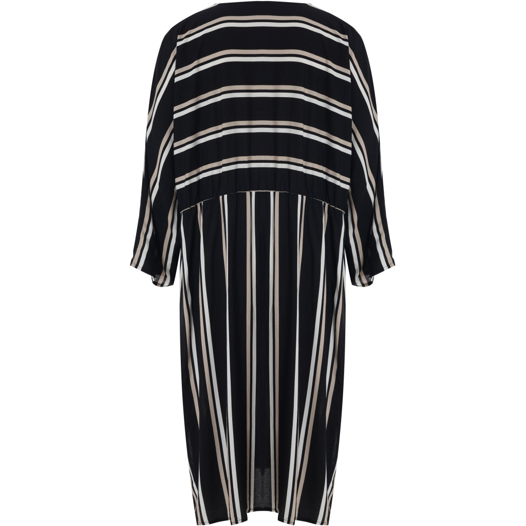 Studio Cabrina Dress Dress Black with white sand stripes