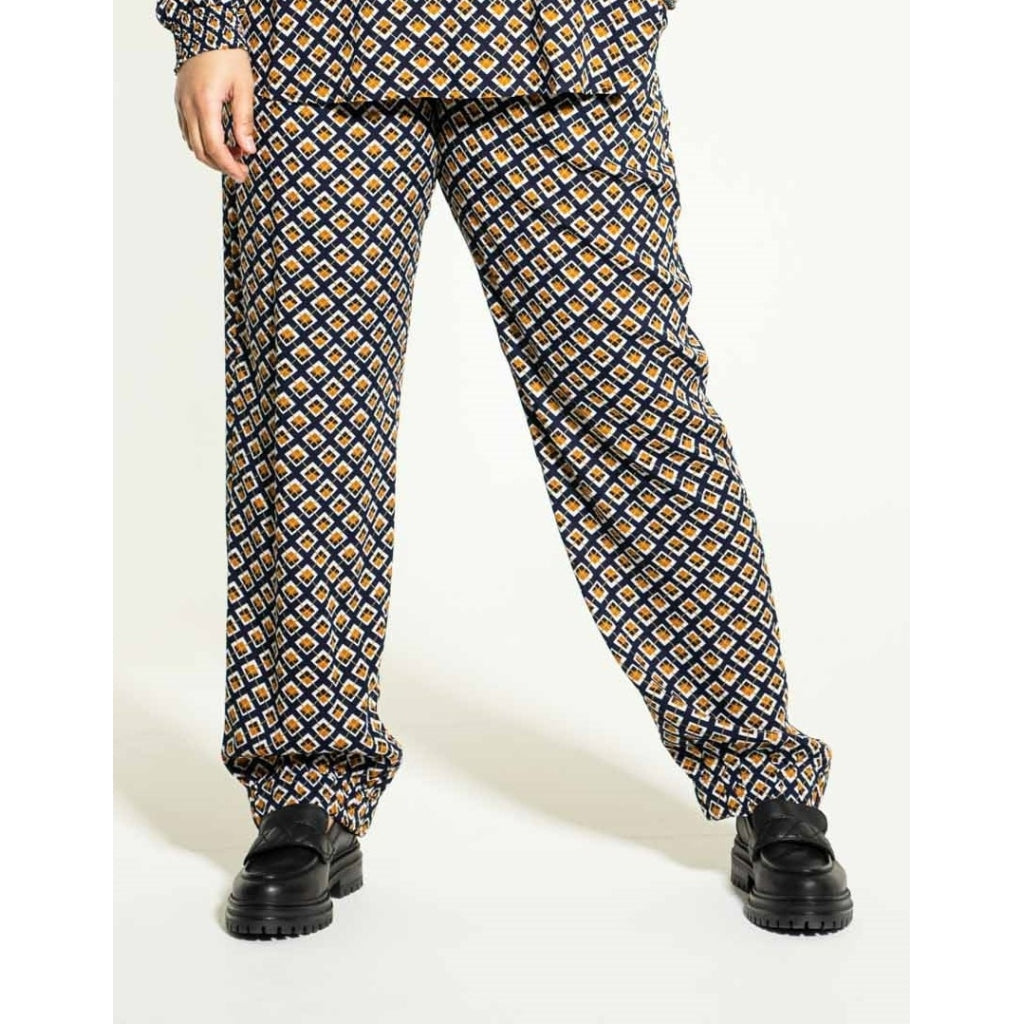 Studio Christine Trousers Trousers Blue with orange squares