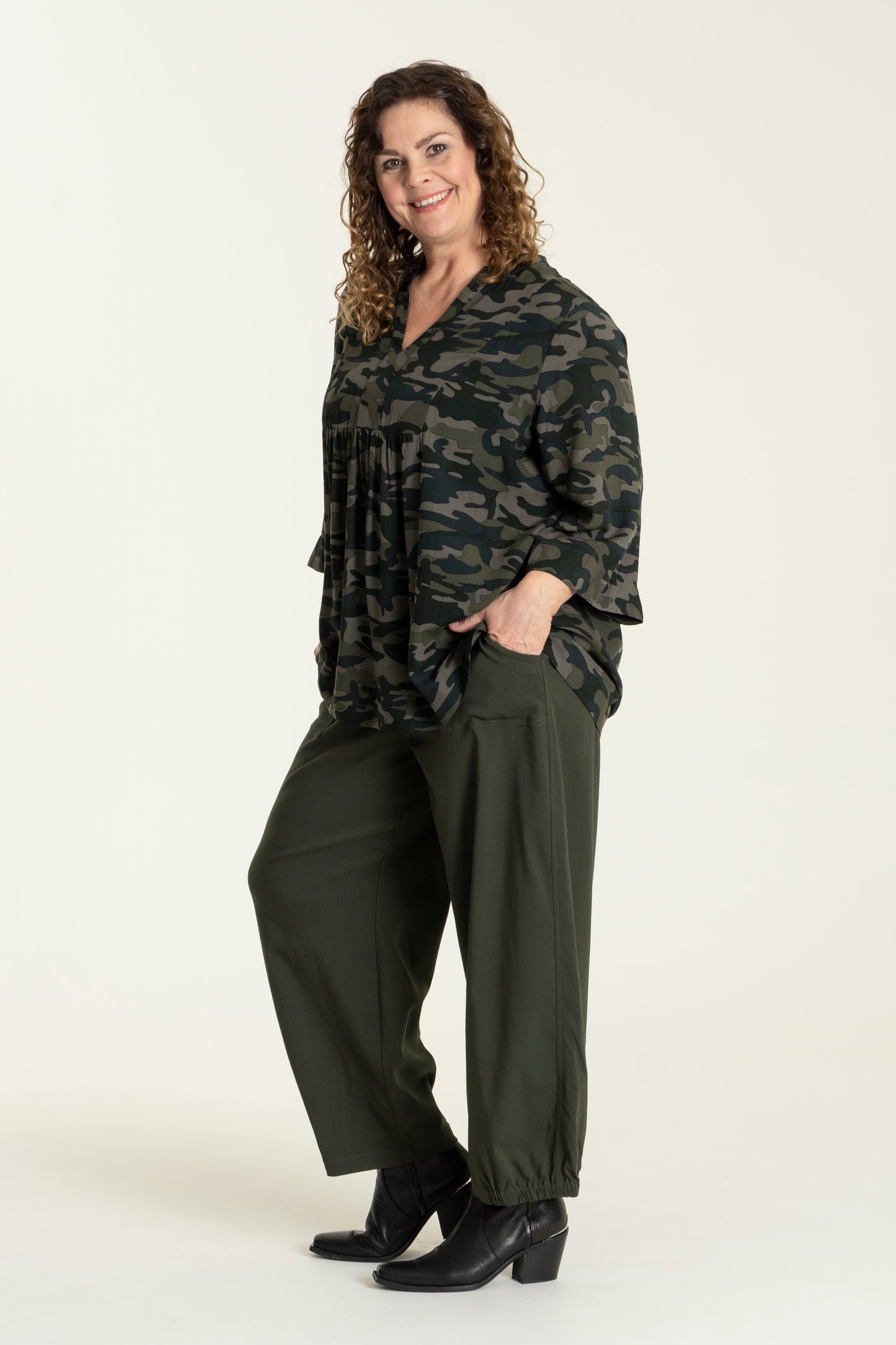 Gozzip Woman Clara Baggy pants Pants 72 Army Green