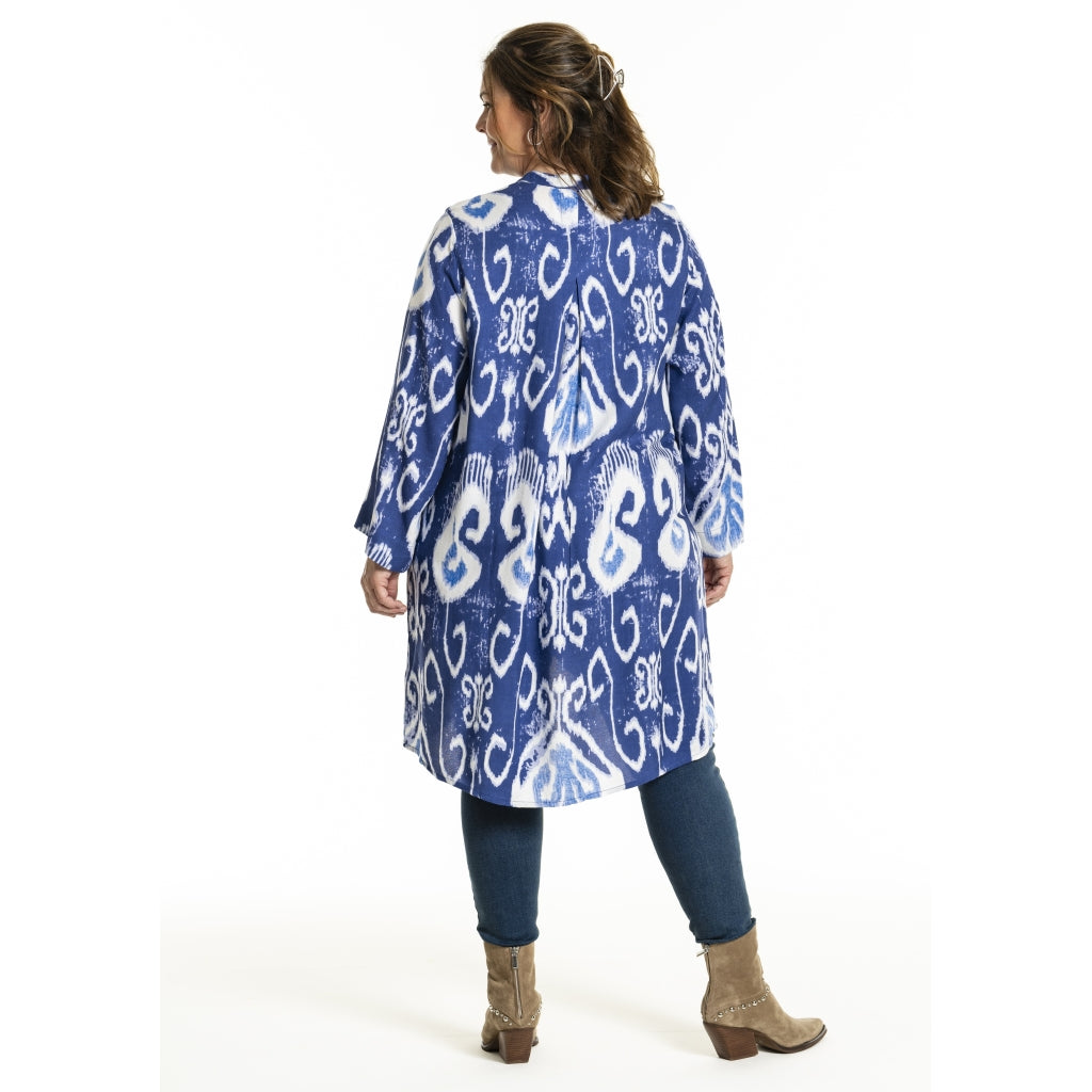 Gozzip Woman GIngun Tunic Tunic Blue print