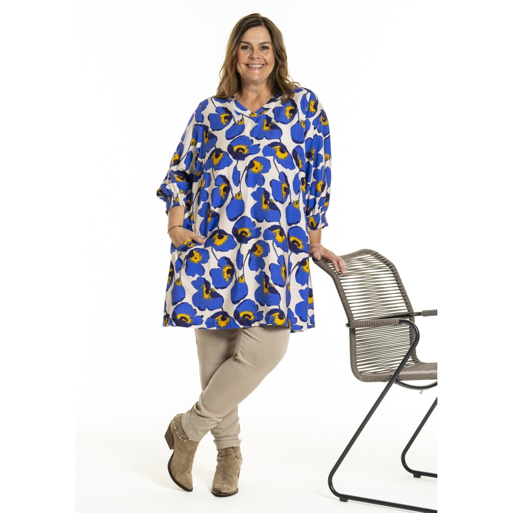 Gozzip Woman GMeta Tunic Tunic Blue print