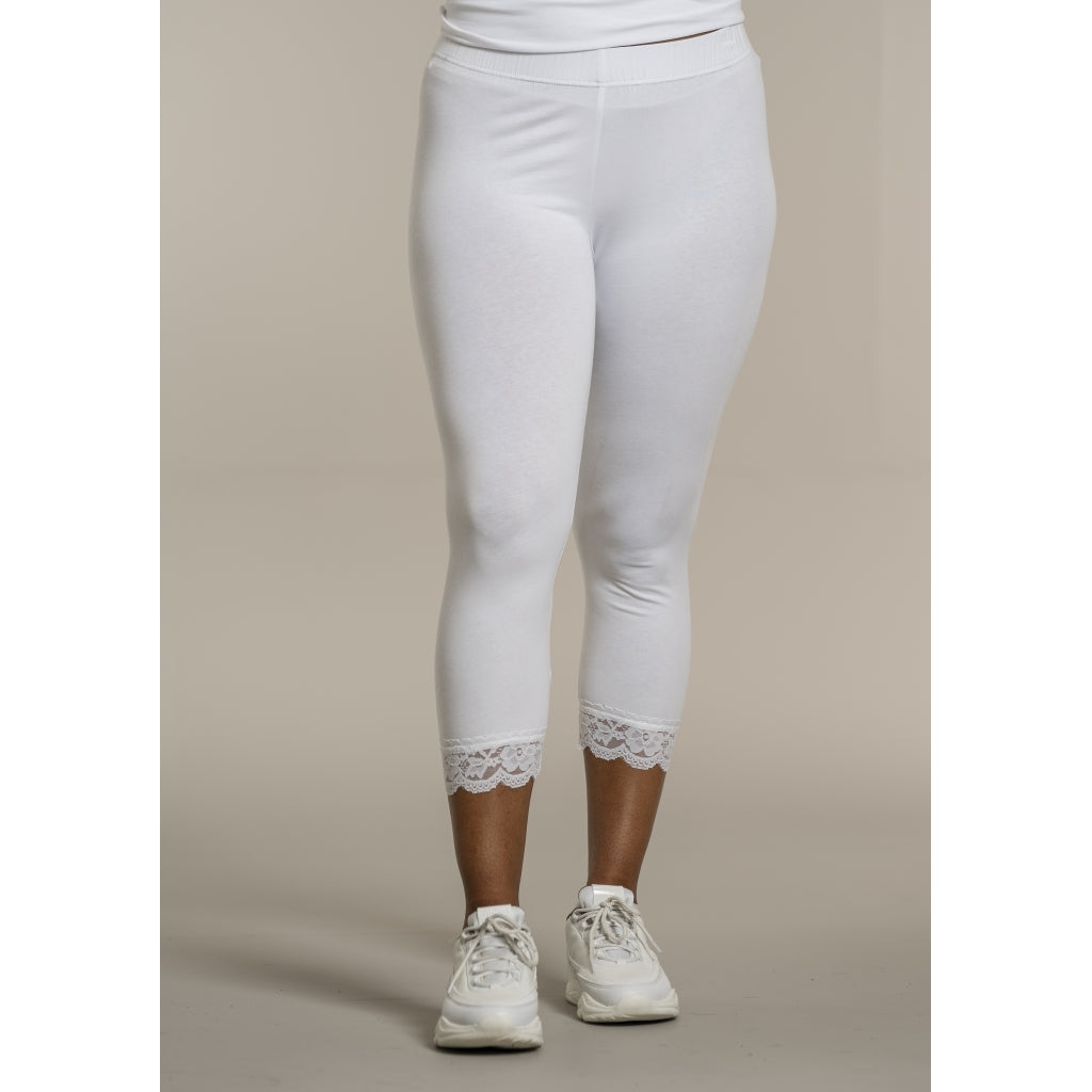 Sandgaard Leggings i 3/4 leggings med blonder Leggings White