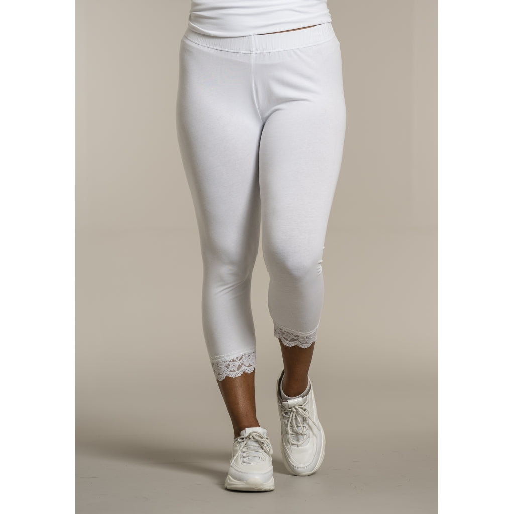 Sandgaard Leggings i 3/4 leggings med blonder Leggings White