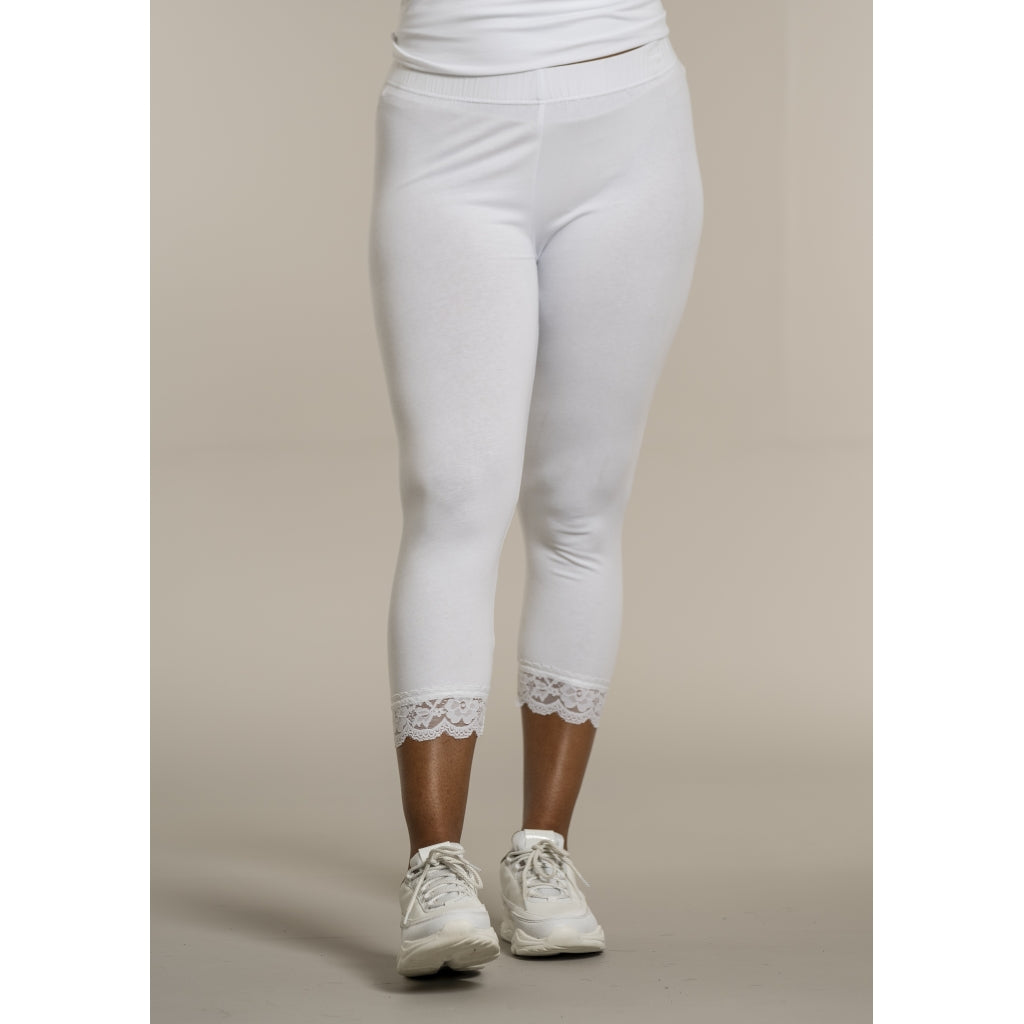 Sandgaard Leggings i 3/4 leggings med blonder Leggings White