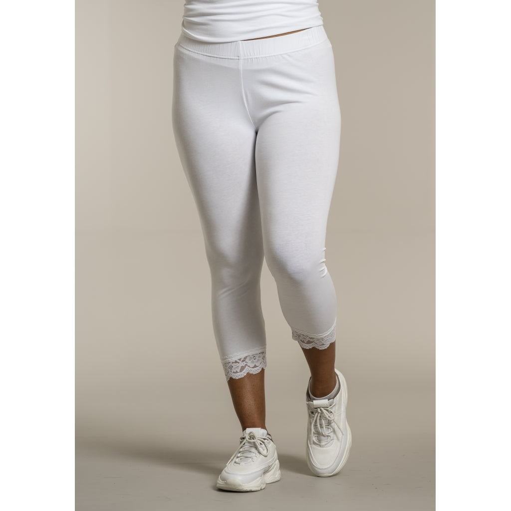 Sandgaard Leggings i 3/4 leggings med blonder Leggings White