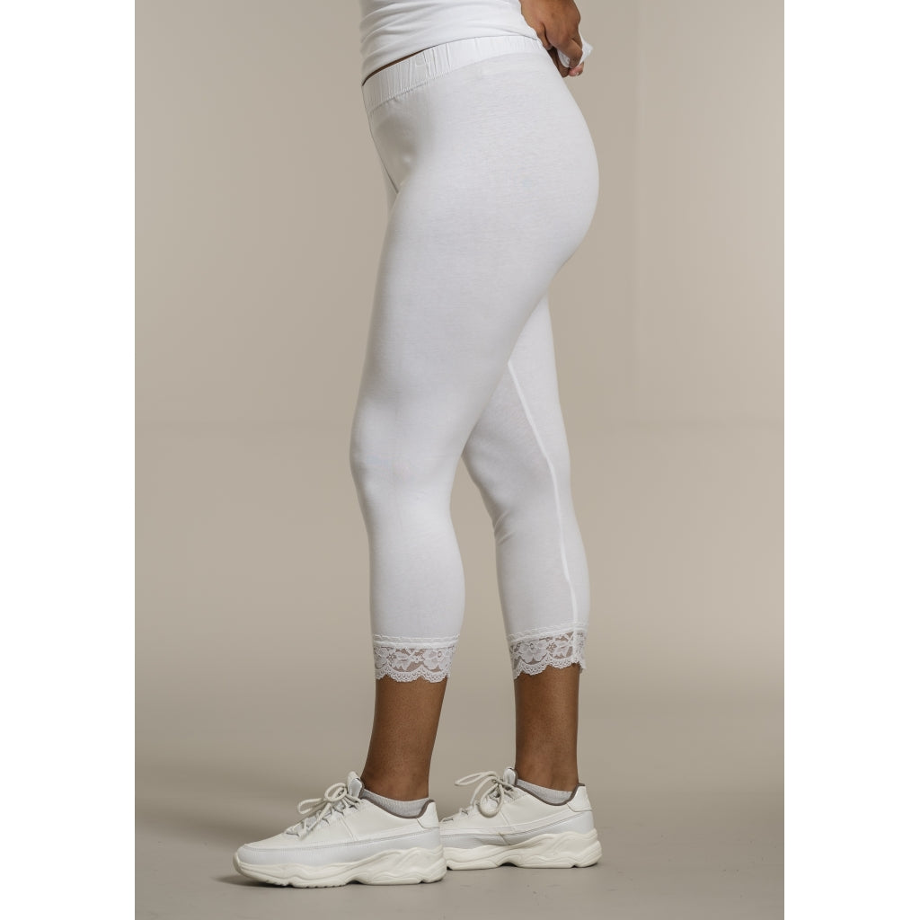 Sandgaard Leggings i 3/4 leggings med blonder Leggings White