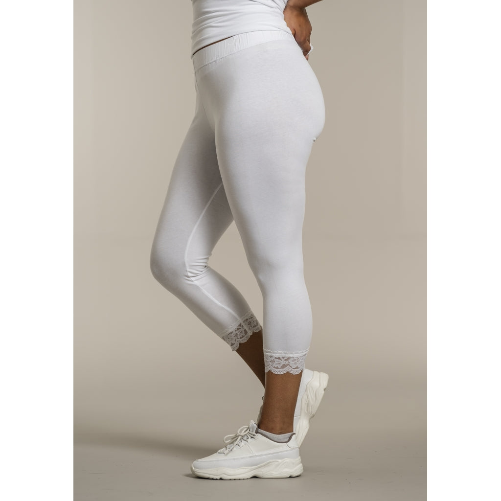 Sandgaard Leggings i 3/4 leggings med blonder Leggings White