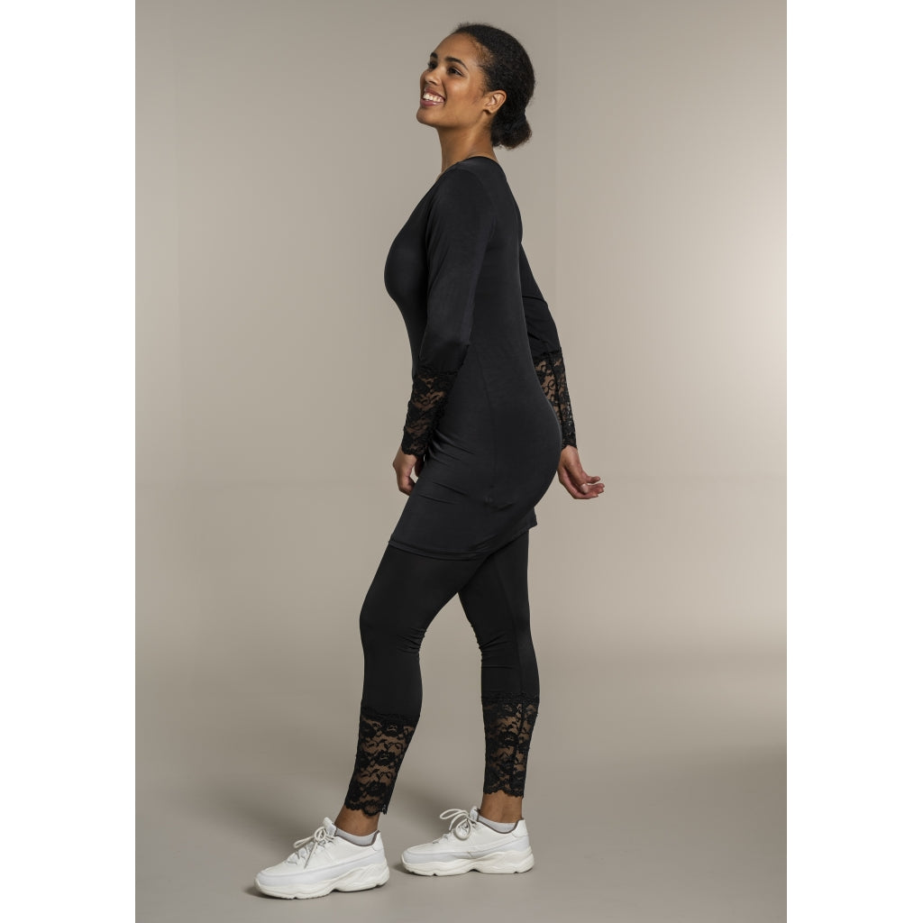 Sandgaard Leggings med blonde detalje Pants Black