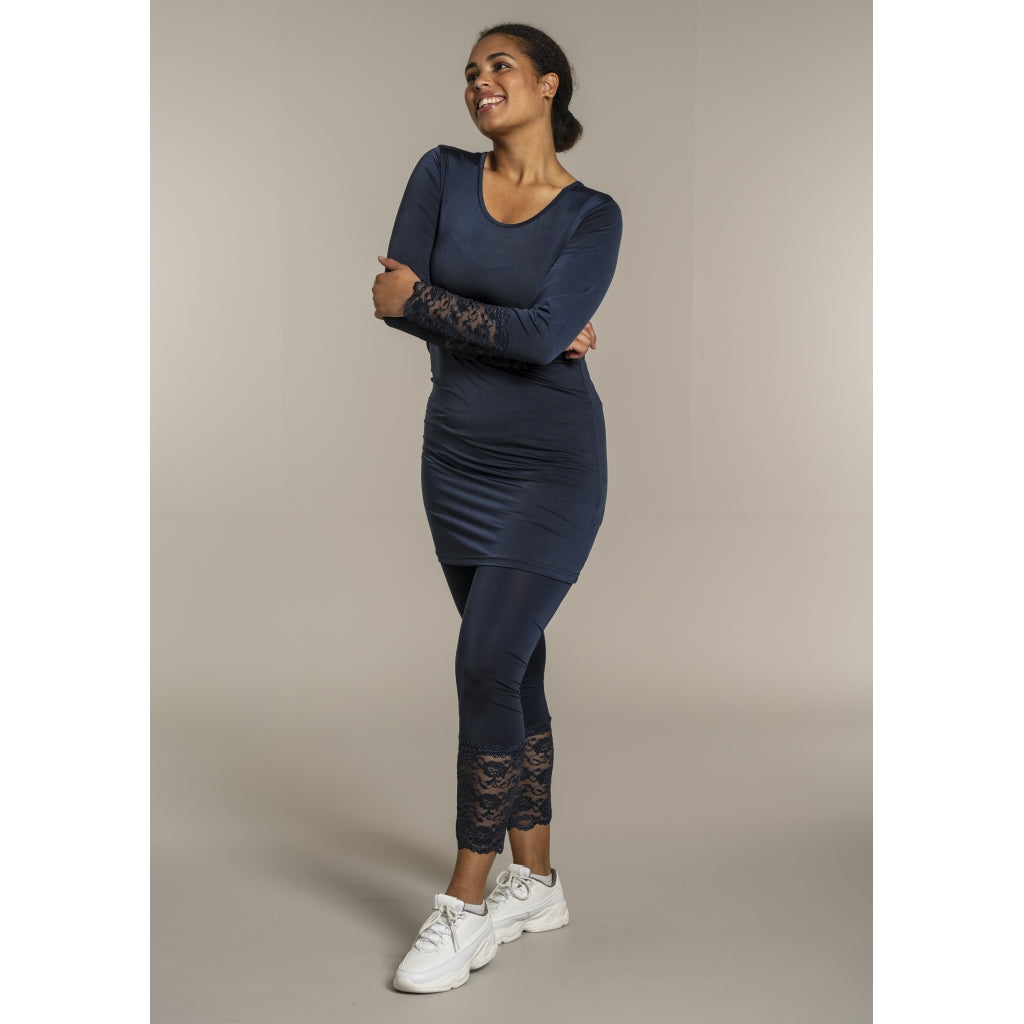 Sandgaard Leggings med blonde detalje Pants Dark Blue