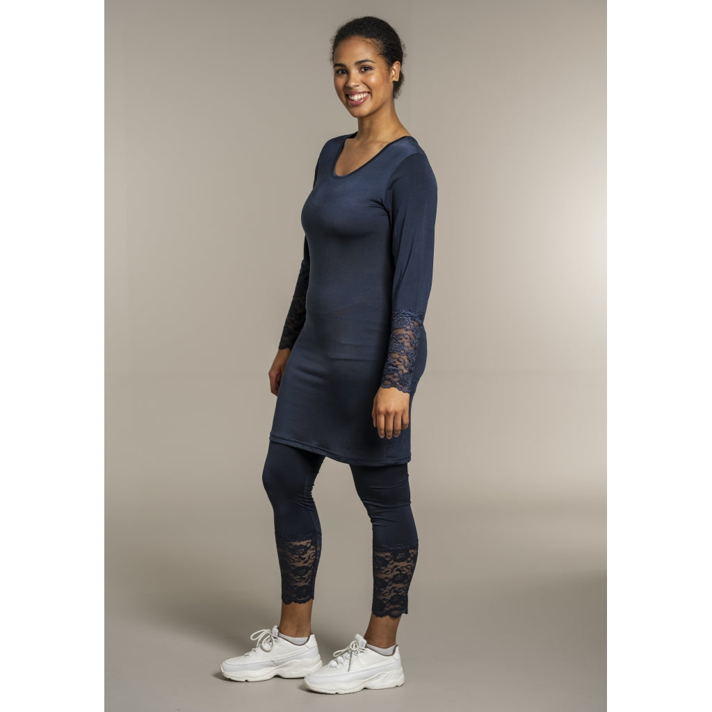 Sandgaard Leggings med blonde detalje Pants Dark Blue