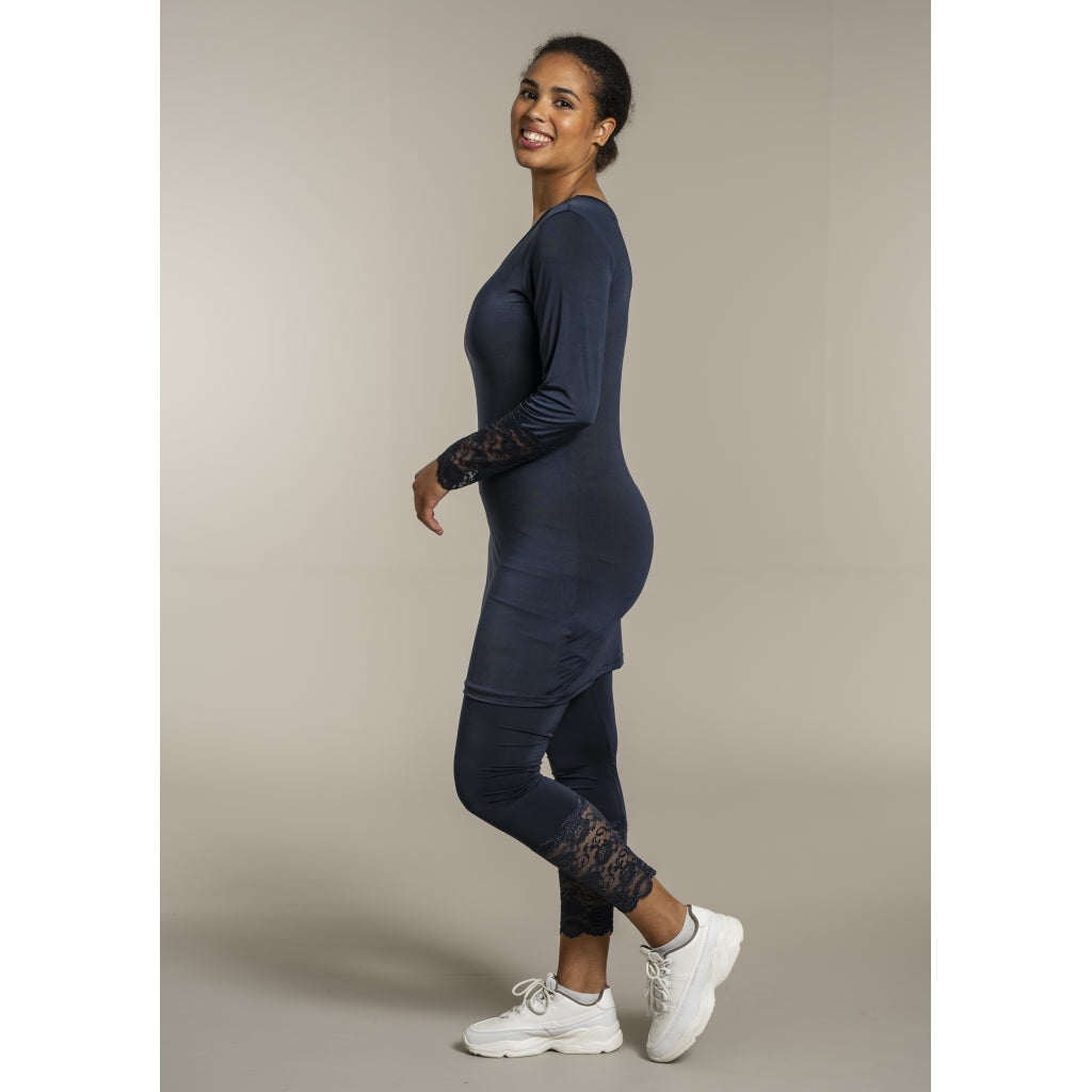 Sandgaard Leggings med blonde detalje Pants Dark Blue