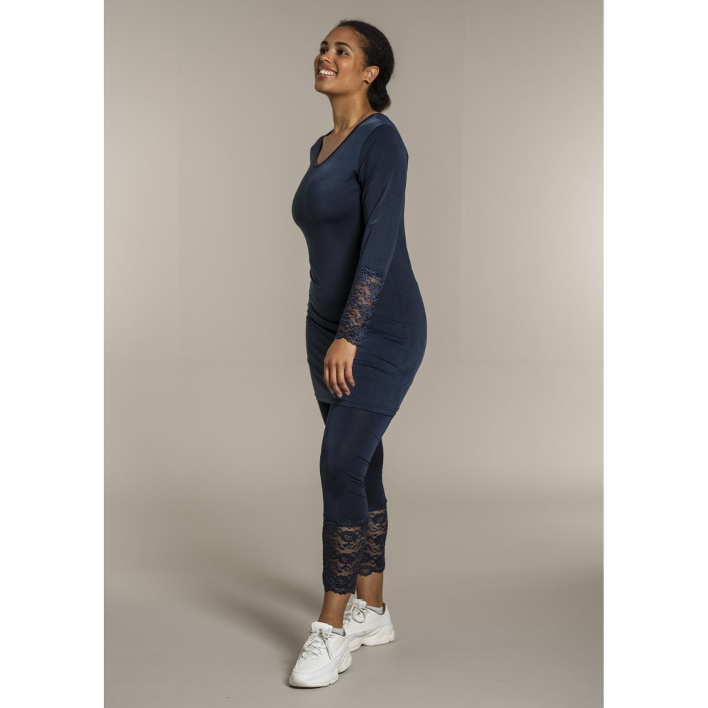 Sandgaard Leggings med blonde detalje Pants Dark Blue