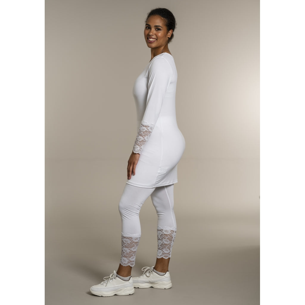 Sandgaard Leggings med blonde detalje Pants White