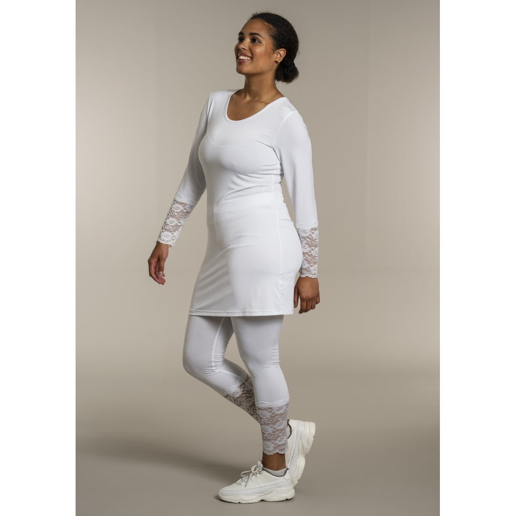 Sandgaard Leggings med blonde detalje Pants White