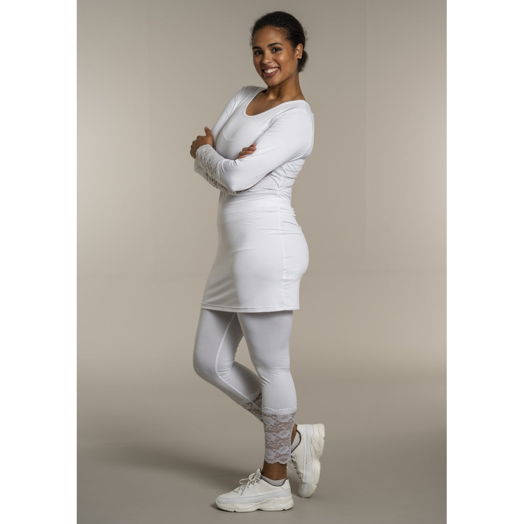 Sandgaard Leggings med blonde detalje Pants White