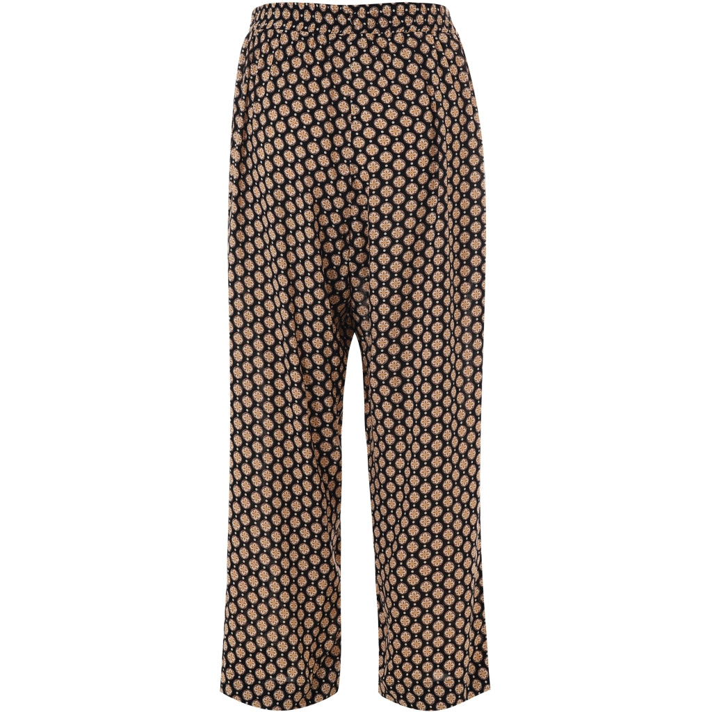 Gozzip Woman Margrethe Loose Pants Loose Pant Black with print