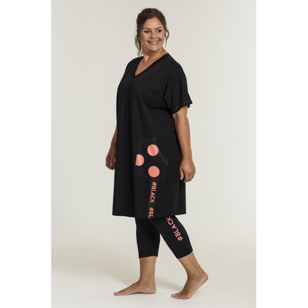 Gozzip Woman Monica 7/8 Leggings - FLERE FARVER 7/8 leggings Black/Coral