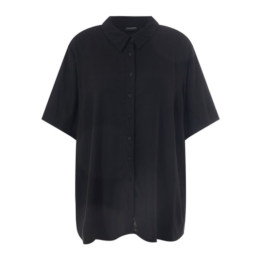 Gozzip Woman Pian Short sleeve Shirt - FLERE FARVER Shirt Black