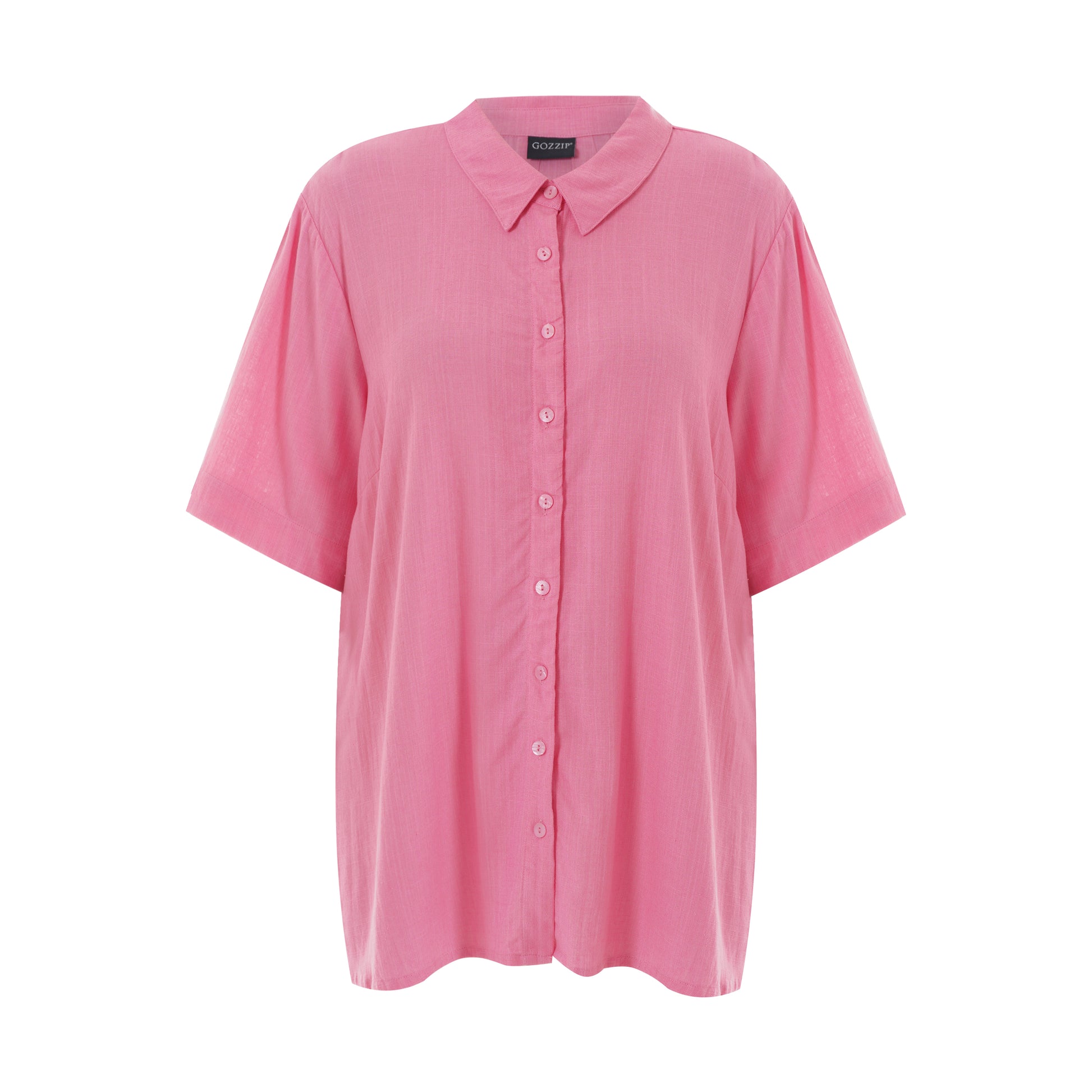 Gozzip Woman Pian Short sleeve Shirt - FLERE FARVER Shirt Pink