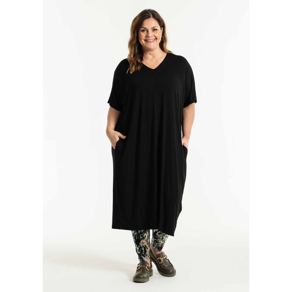 Gozzip Woman Pil Oversize Dress Dress Black