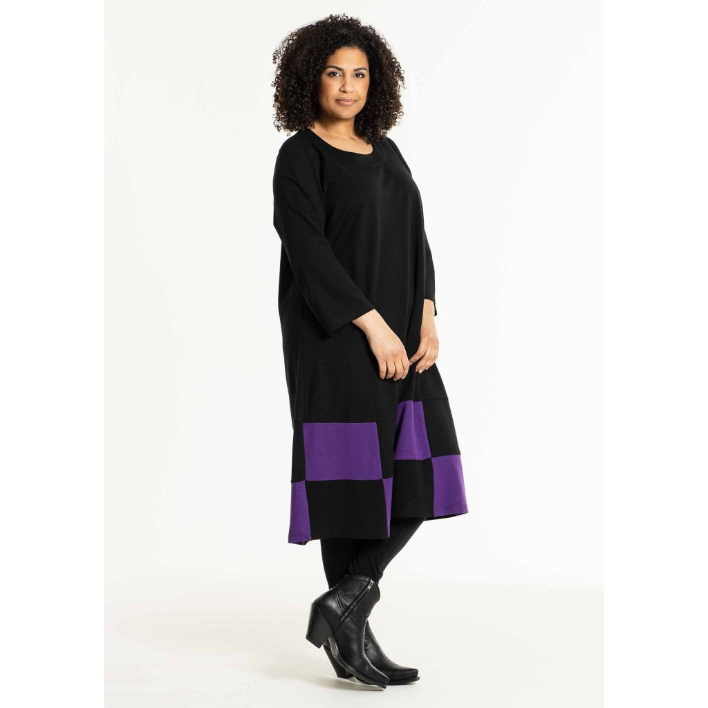 Studio SAnnemarie Dress with check mix Dress Black/Purple