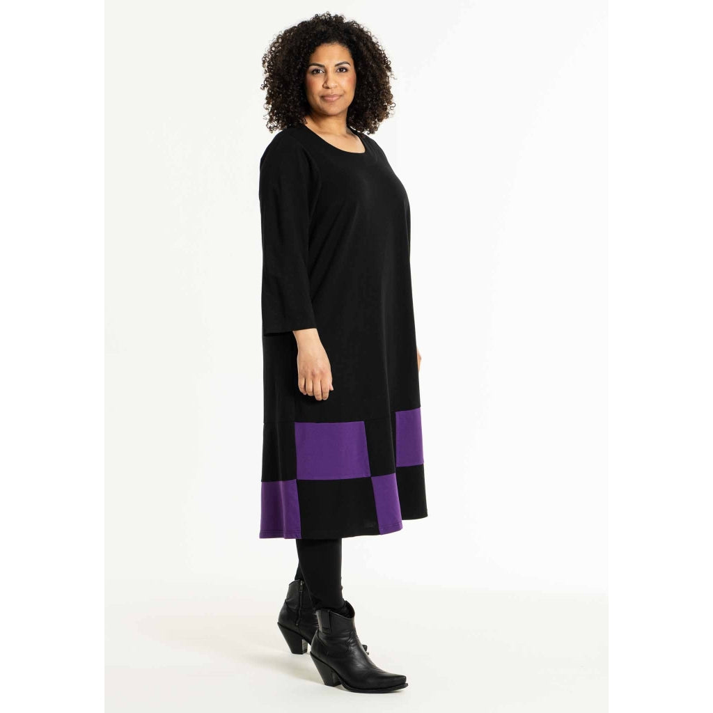 Studio SAnnemarie Dress with check mix Dress Black/Purple