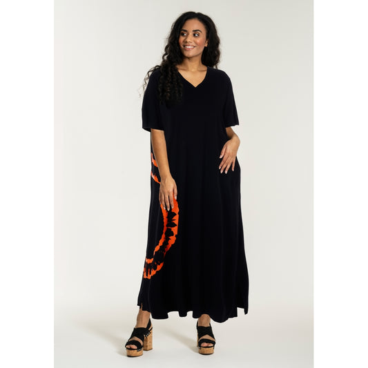 Studio SHana Dress with print Dress Black with Orange