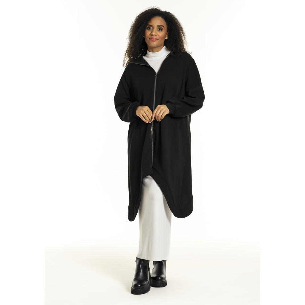 Studio SIlona long sweatshirt with zipper Cardigan Black