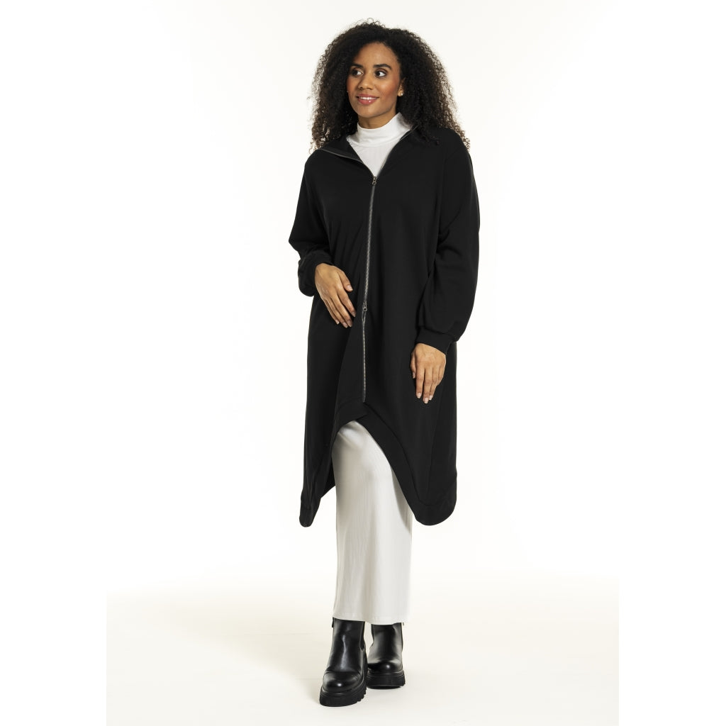 Studio SIlona long sweatshirt with zipper Cardigan Black