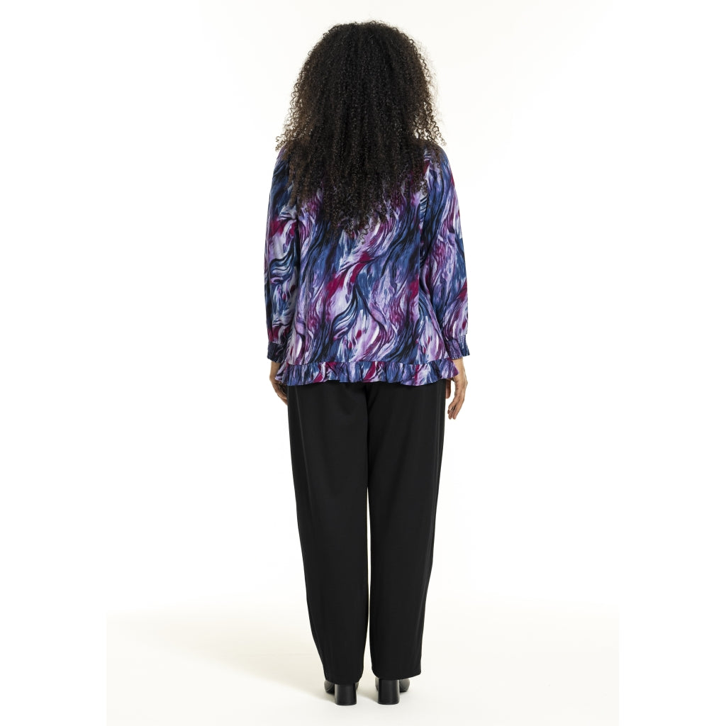 Studio SInger shirt with smock Shirt Purple Printed