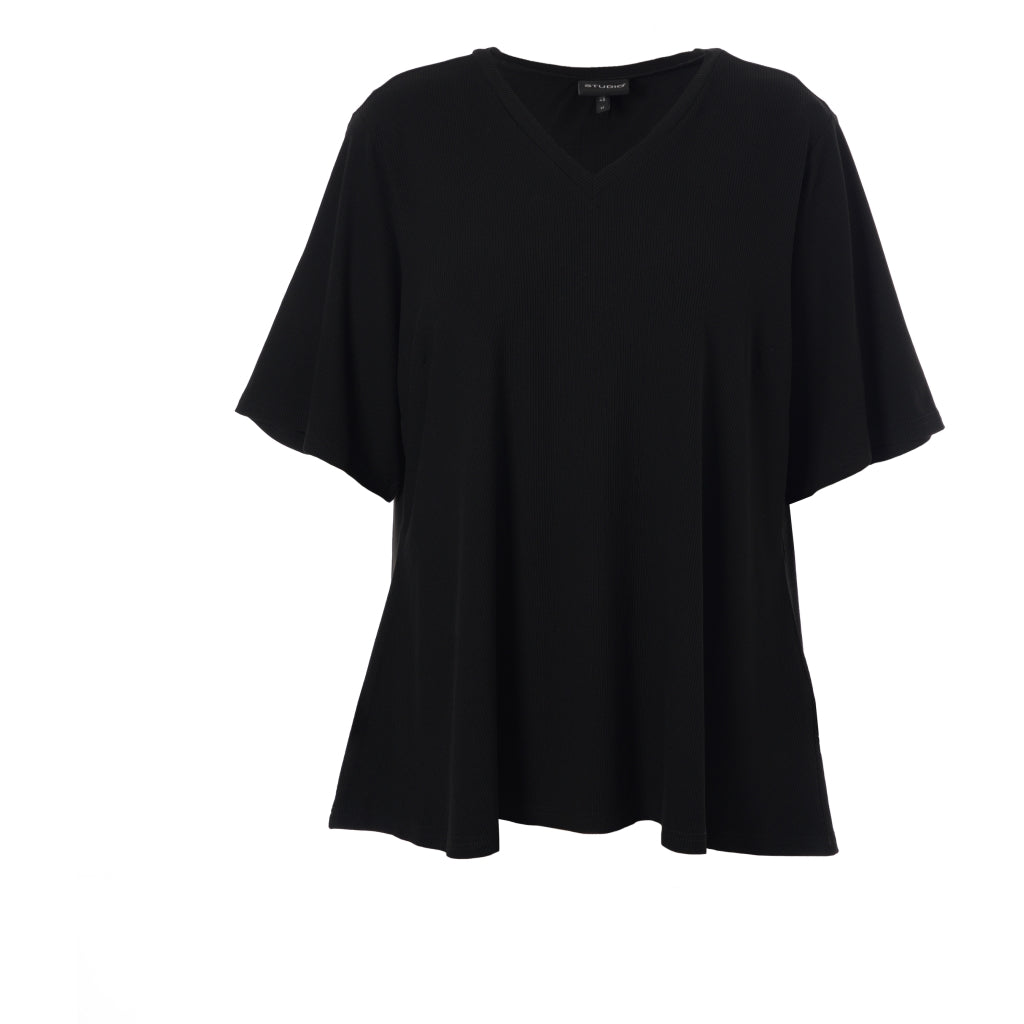 Studio SLykke rib T-shirt T-Shirt Black