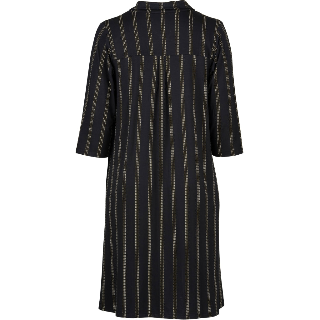 Studio SNelli Shirt Dress Shirt Dress Black with gold stripes