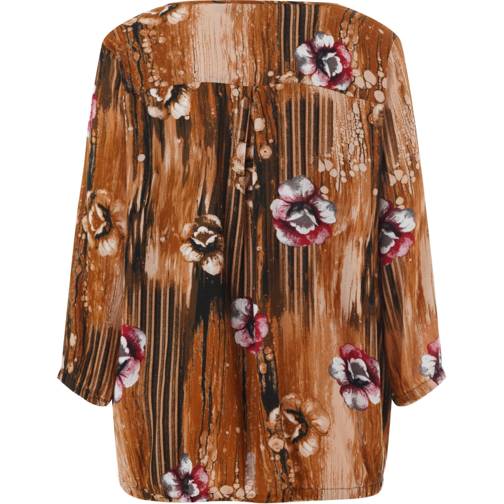 Studio SSine Blouse Blouse Brown black with red flowers