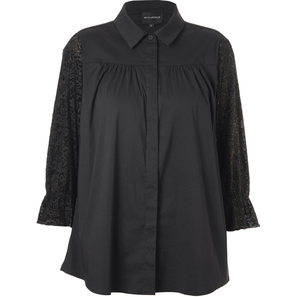 Studio SThara Shirt Shirt Black with gold flock