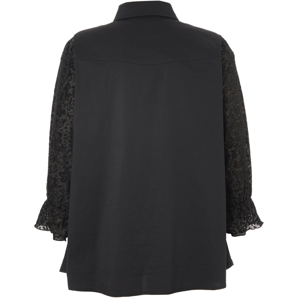 Studio SThara Shirt Shirt Black with gold flock