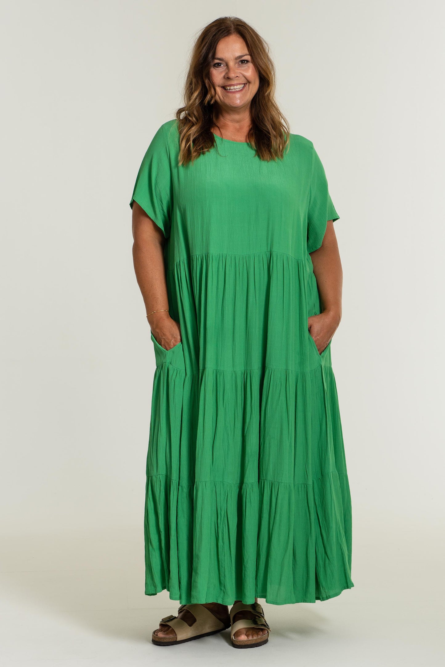 Gozzip Woman Sussie Long Dress - FLERE FARVER Long Dress Grass green