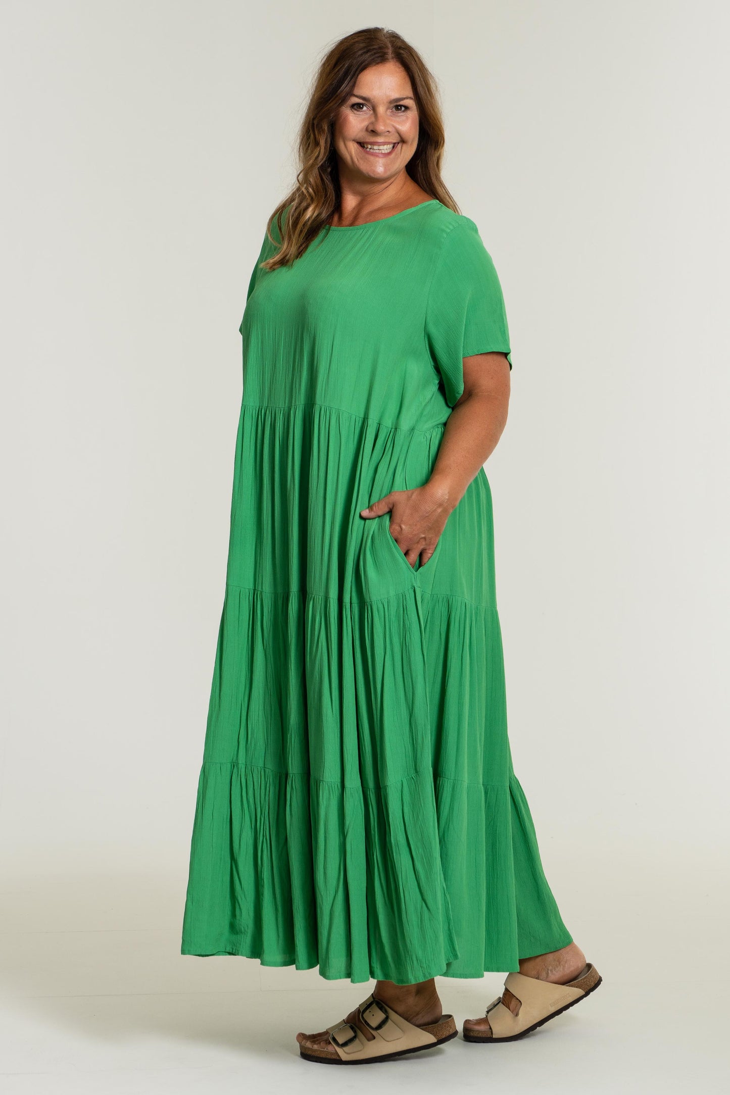 Gozzip Woman Sussie Long Dress - FLERE FARVER Long Dress Grass green