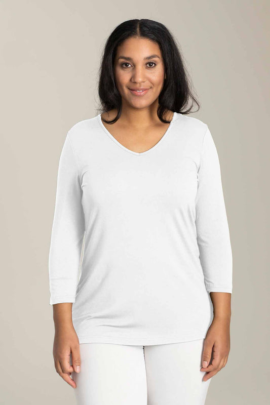 Sandgaard T-shirt med 3/4 ærmer T-Shirt White