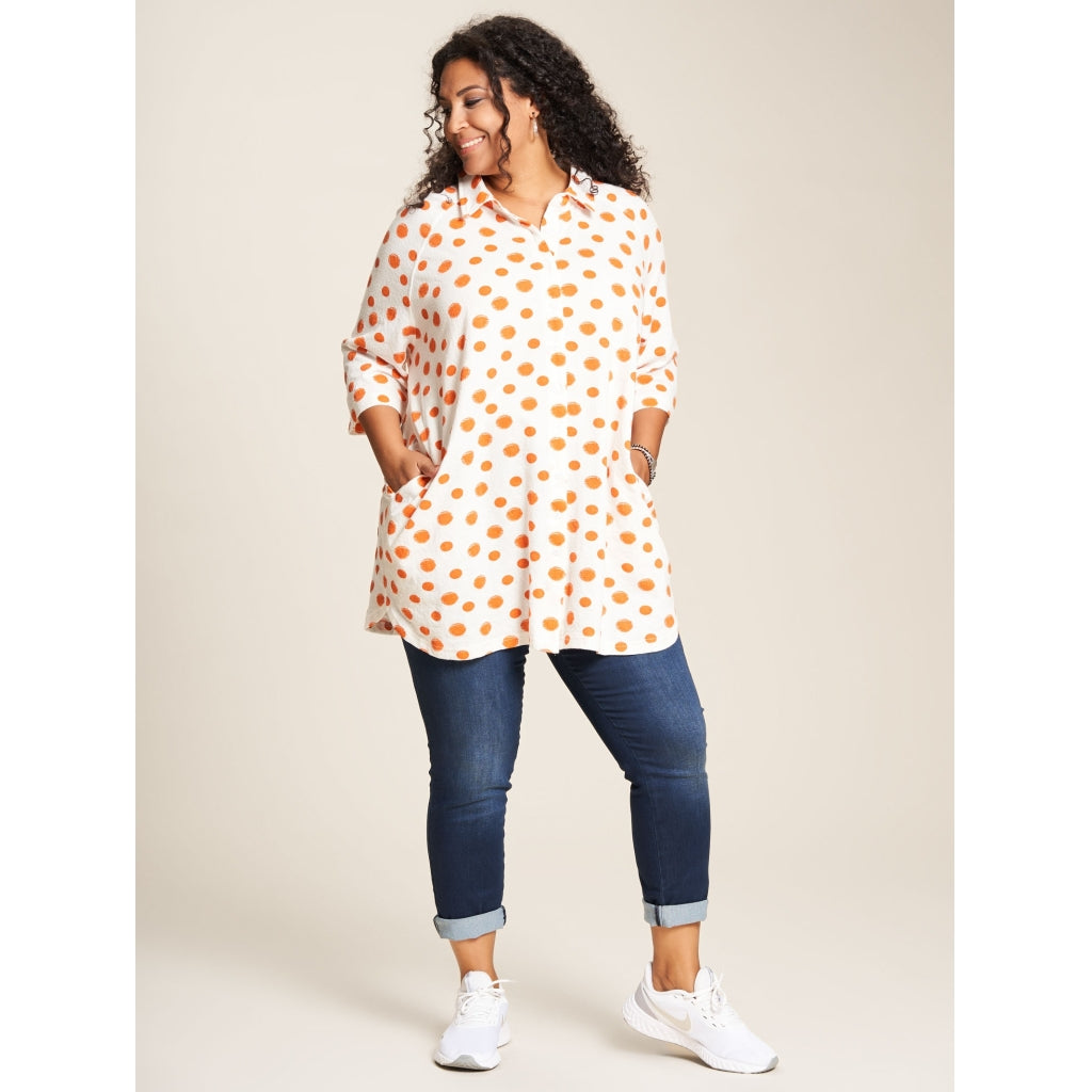 Studio Elsebet Shirt Shirt White with Orange Dots