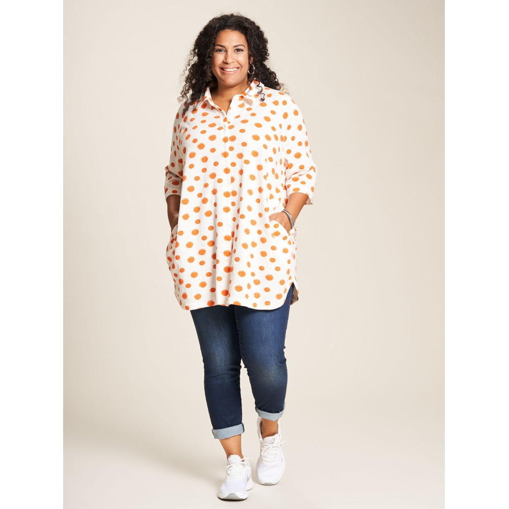 Studio Elsebet Shirt Shirt White with Orange Dots
