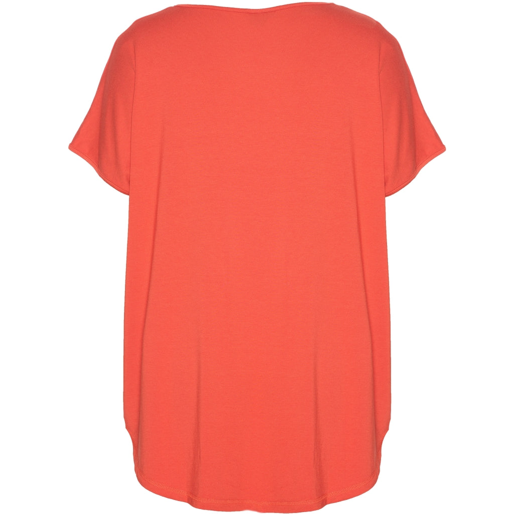 Gozzip Woman Gitte T-shirt with print T-Shirt Chili Orange with Black print