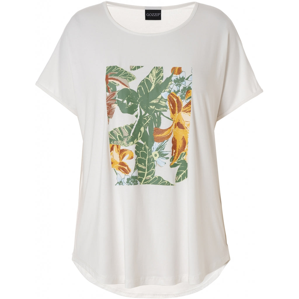Gozzip Woman Gitte T-shirt with print T-Shirt White