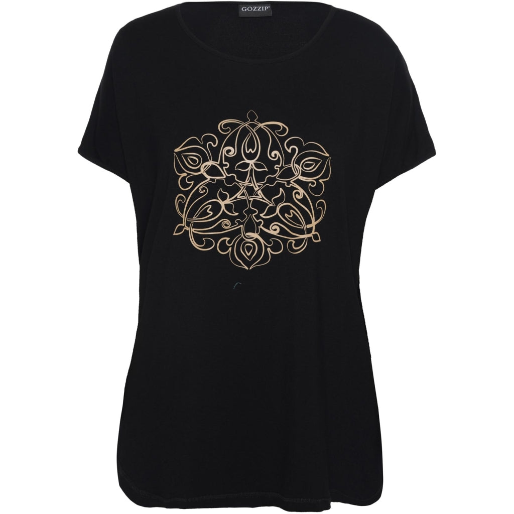 Gozzip Woman Gitte T-shirt with print - FLERE FARVER T-Shirt Black