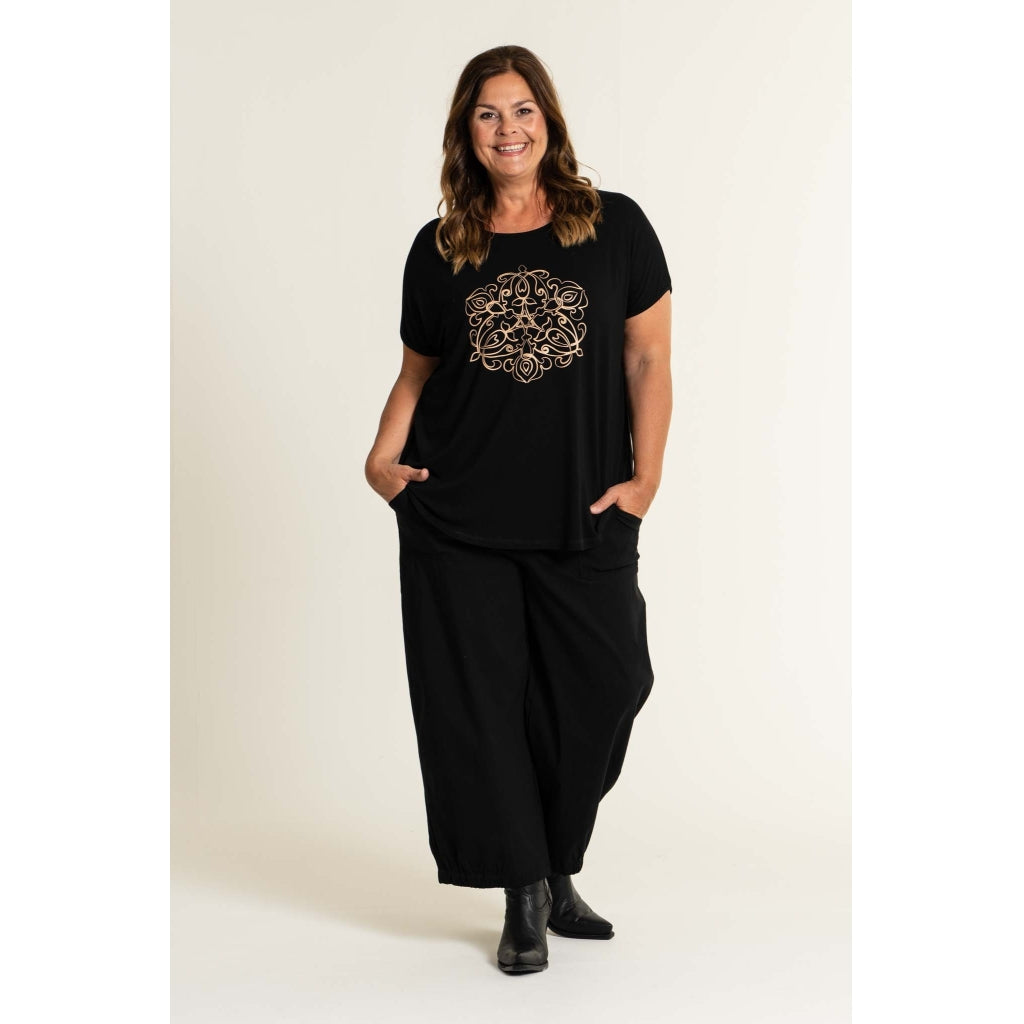 Gozzip Woman Gitte T-shirt with print - FLERE FARVER T-Shirt Black