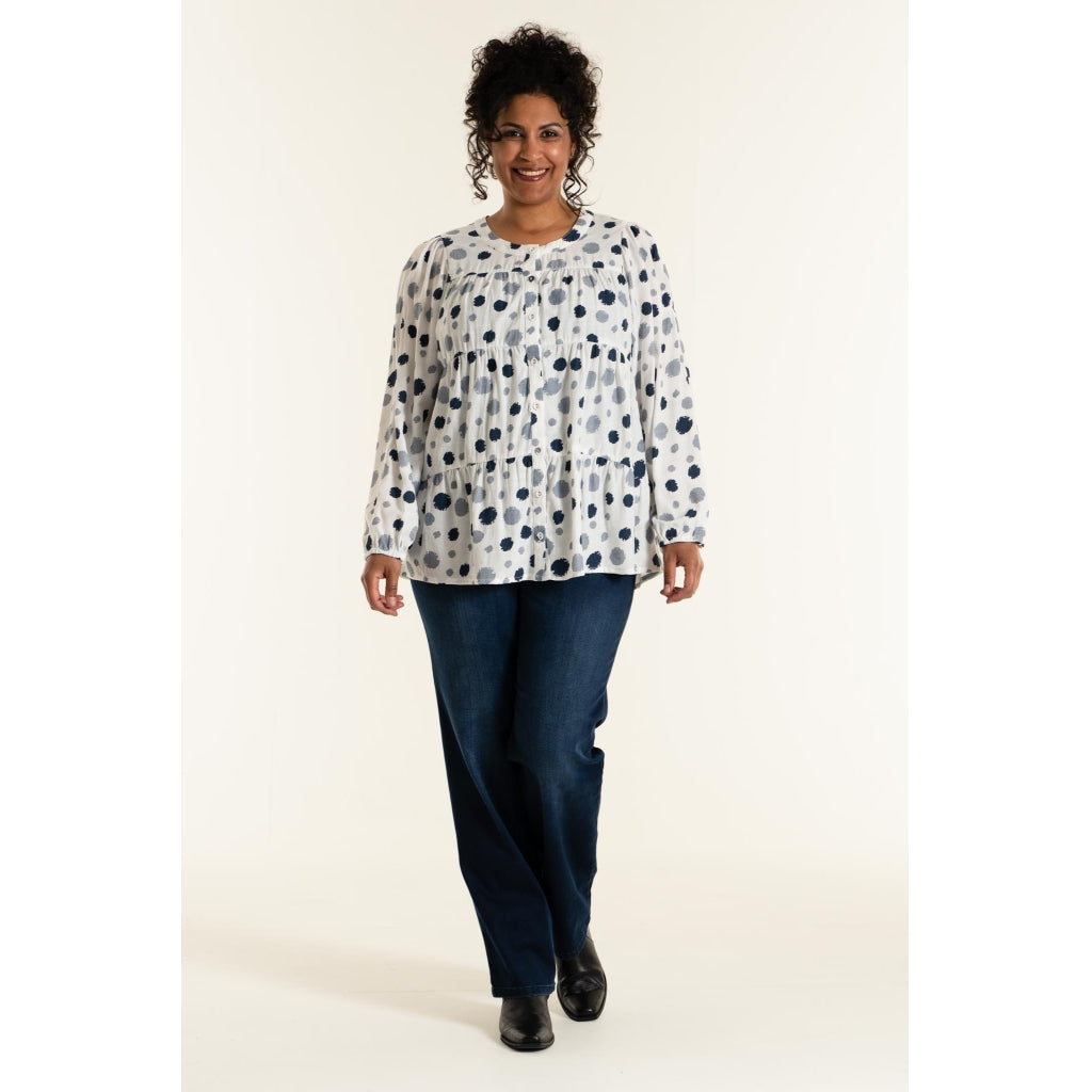 Studio Helen Shirt Blouse Shirt Blouse White with blue dots