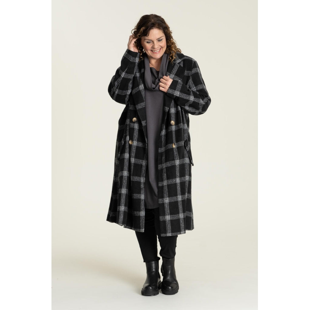 Gozzip Woman Hilde Coat Coat Black Check