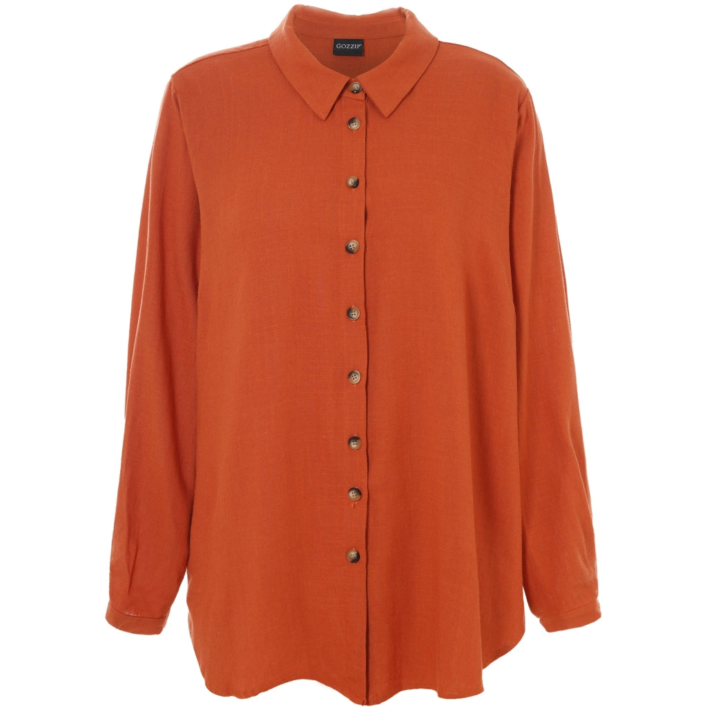 Gozzip Woman Karina Shirt Blouse - FLERE FARVER Shirt Blouse Terracotta