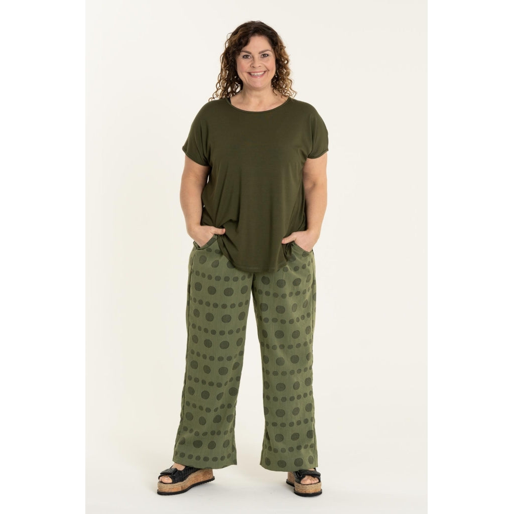 Gozzip Woman Margrethe Loose Pants Loose Pant Army Green
