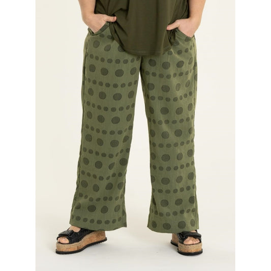 Gozzip Woman Margrethe Loose Pants Loose Pant Army Green